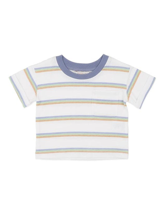 Wildings Stripe Pocket Tee - White Stripe