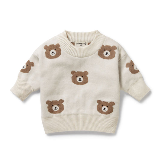 Knitted Jacquard Jumper - Beary cute