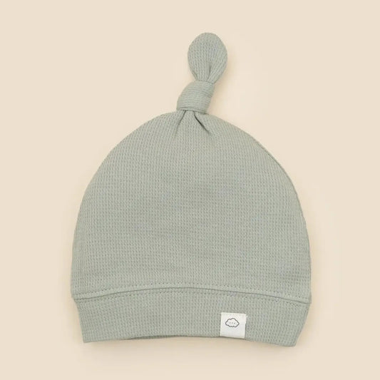 Organic Cotton Waffle Beanie - Sage Green