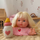 Dolls Strawberry Frilled Bib & Diaper Set - 34-38cm