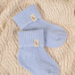 Cotton Ribbed Baby Socks 0-6M - Blue