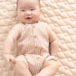 Brady Woven Romper - Caramel Stripe
