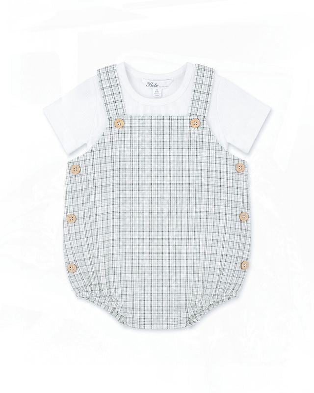 Taylor Bodysuit & Tee Set - Sage Check