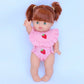 Dolls Strawberry Frilled Bib & Diaper Set - 34-38cm