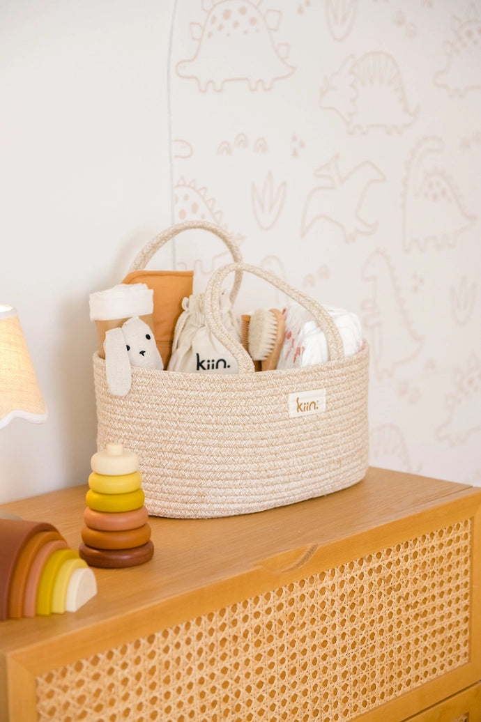 Cotton Rope Nappy Caddy Organiser