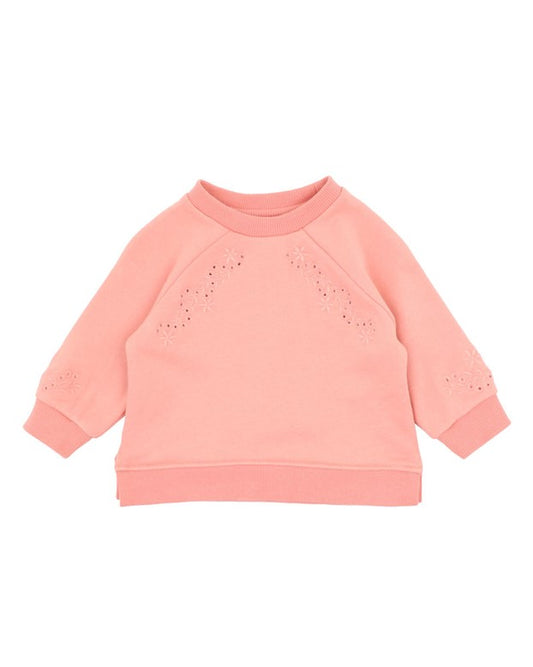 Lyla Embroidered Sweatshirt - Dusky Coral