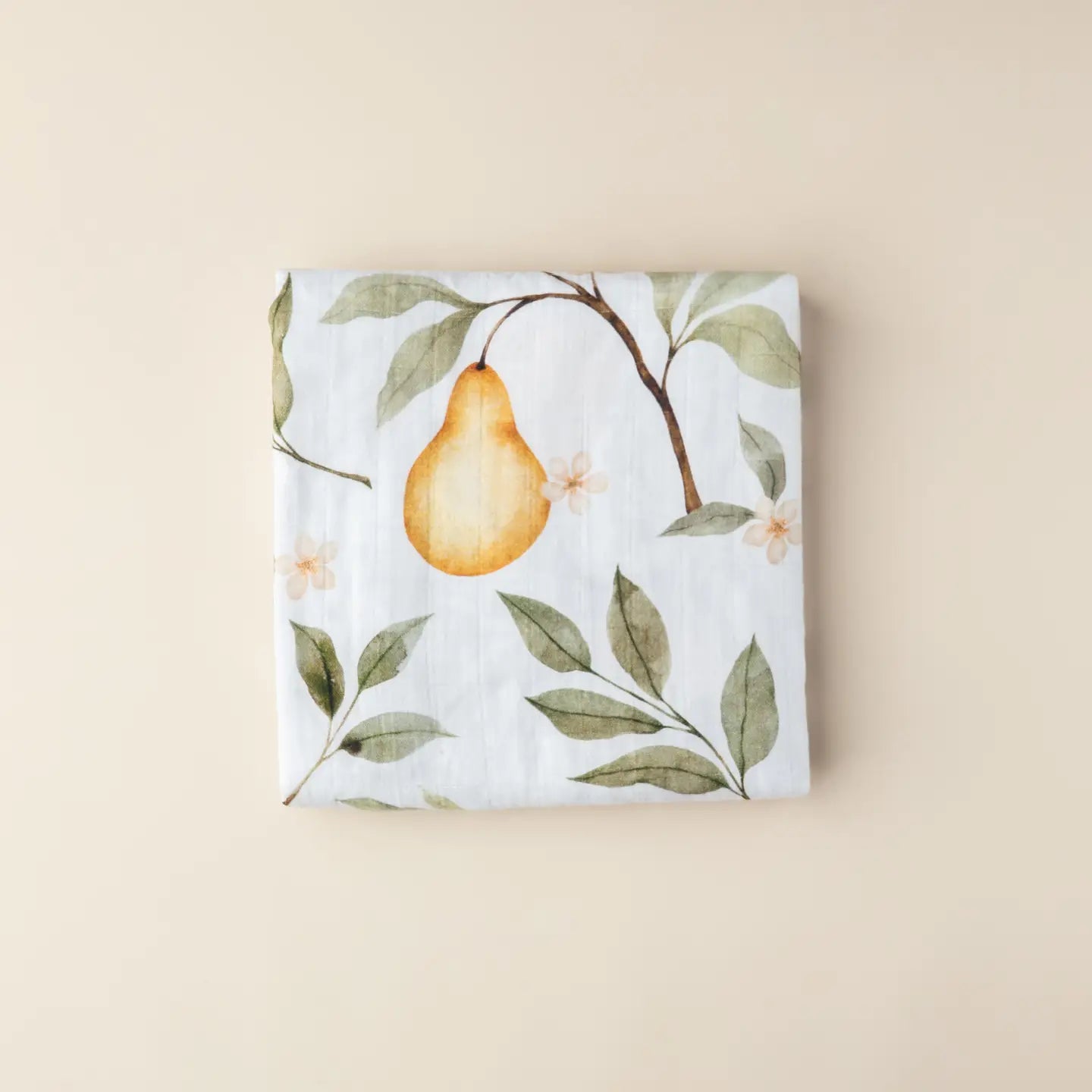 Whimsical Pear Muslin Baby Swaddle