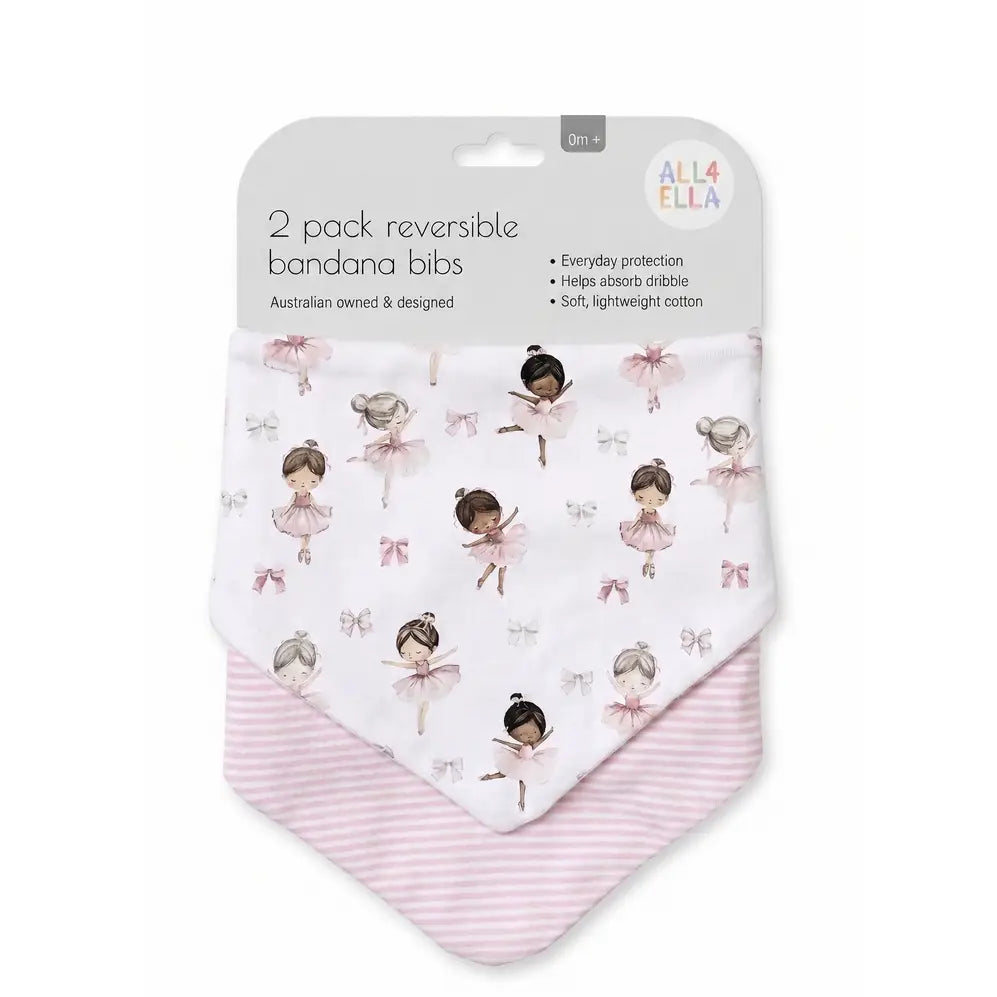 Bandana Bibs 2pk - Ballerina