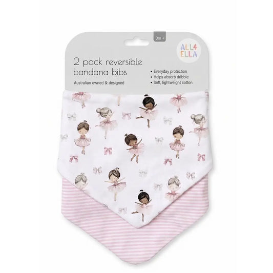 Bandana Bibs 2pk - Ballerina