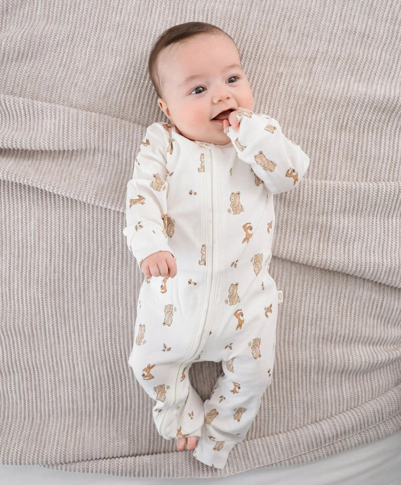 Organic Cotton Growsuit - Bear & Bunny