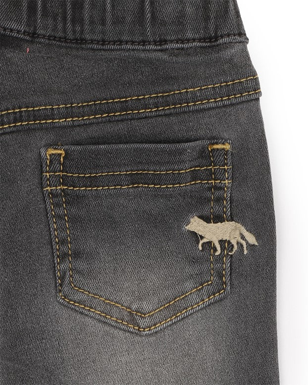 Tiger Pull On Jeans - Charcoal