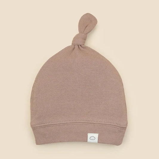 Organic Cotton Waffle Beanie - Mocha