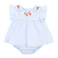 Poppy Emb Overlay Bodysuit - Bluebell