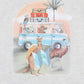 Ivan Camp Scene S/S Romper - Ice Grey Marl