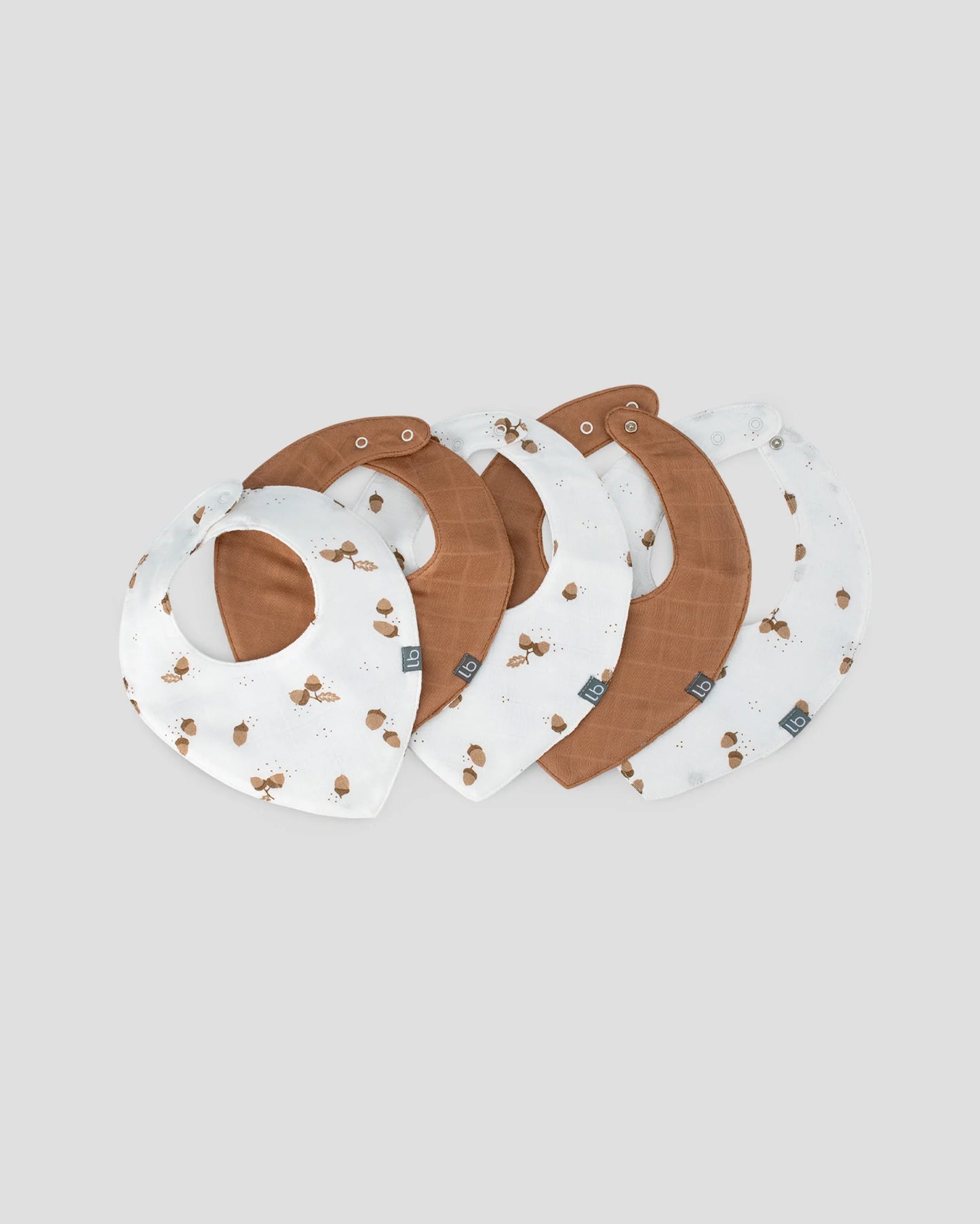 Muslin Bibs 5PK - Iced Coffee