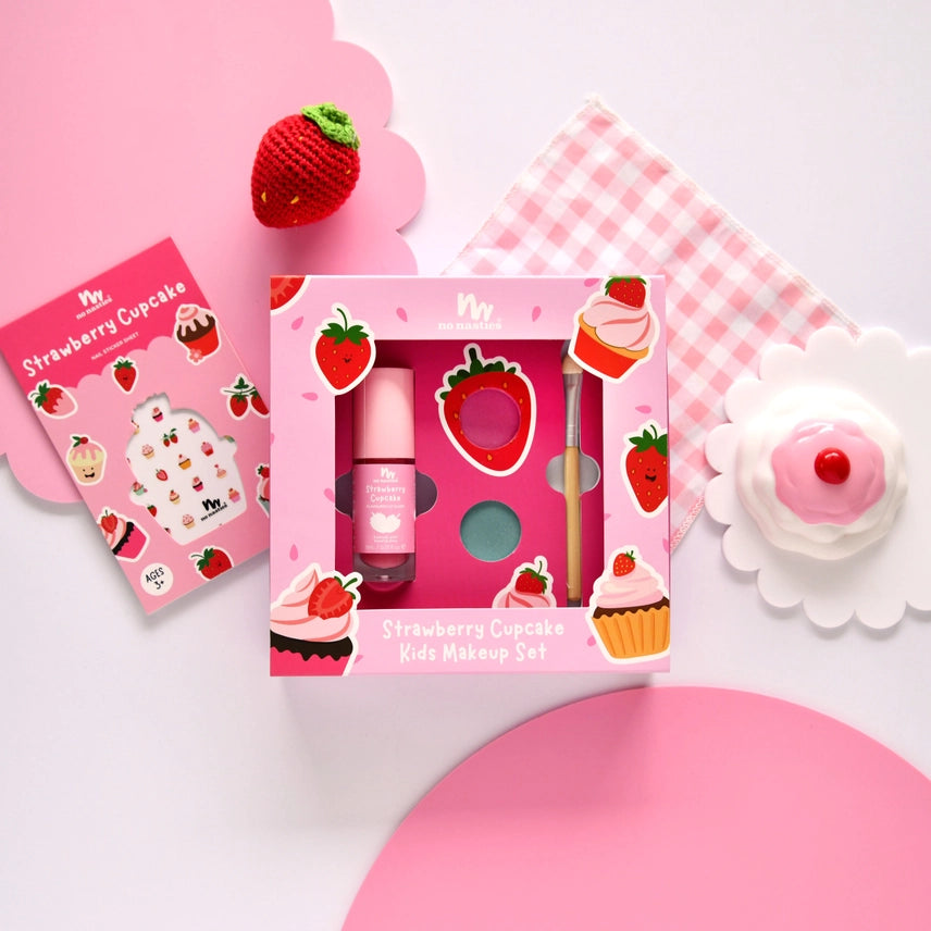 Strawberry Cupcake Natural Makeup Gift Set