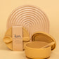 Silicone Suction Bowl w Lid & Spoon - Tan