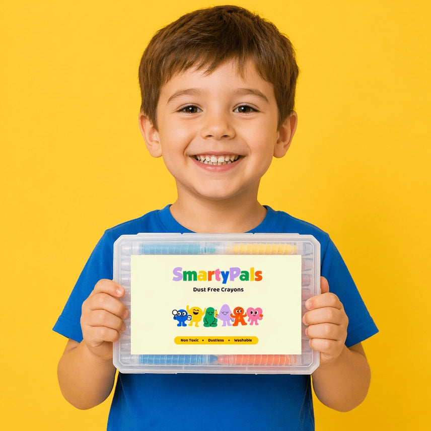 Dustless Chalk Crayons 12 Pack | Non-Toxic Twist-Up Crayons For Kids