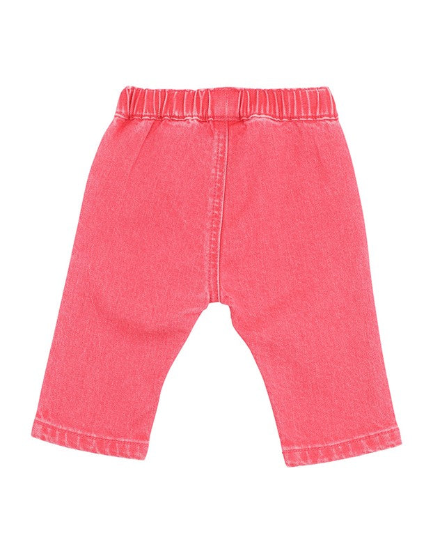 Girls Pink Pull On Jeans