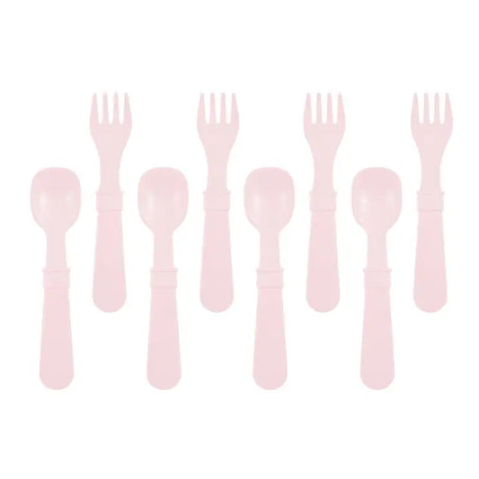 Re-Play Fork and Spoon Set - Ice Pink