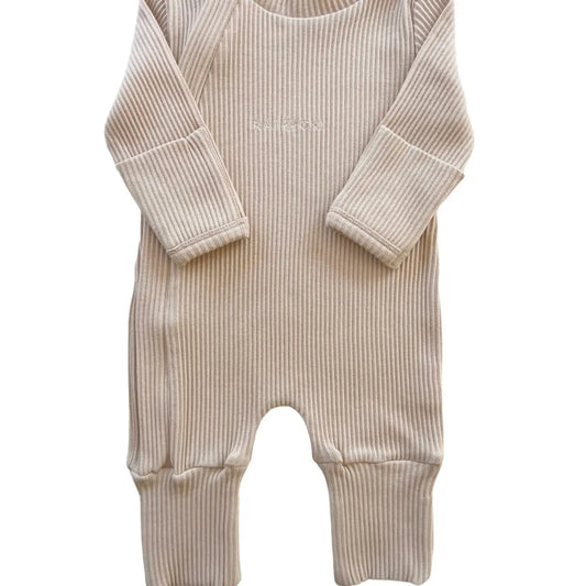 Ribbed Jumpsuit - Beige