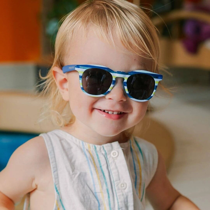 Frankie Ray Toddler Sunglasses - Tyler  Crystal Blue Stripe