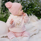 Molly Knitted Leggings - Pink Stripe