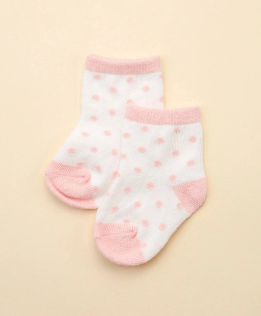 Organic Cotton Baby Socks - Pink Dots