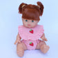 Dolls Strawberry Frilled Bib & Diaper Set - 34-38cm