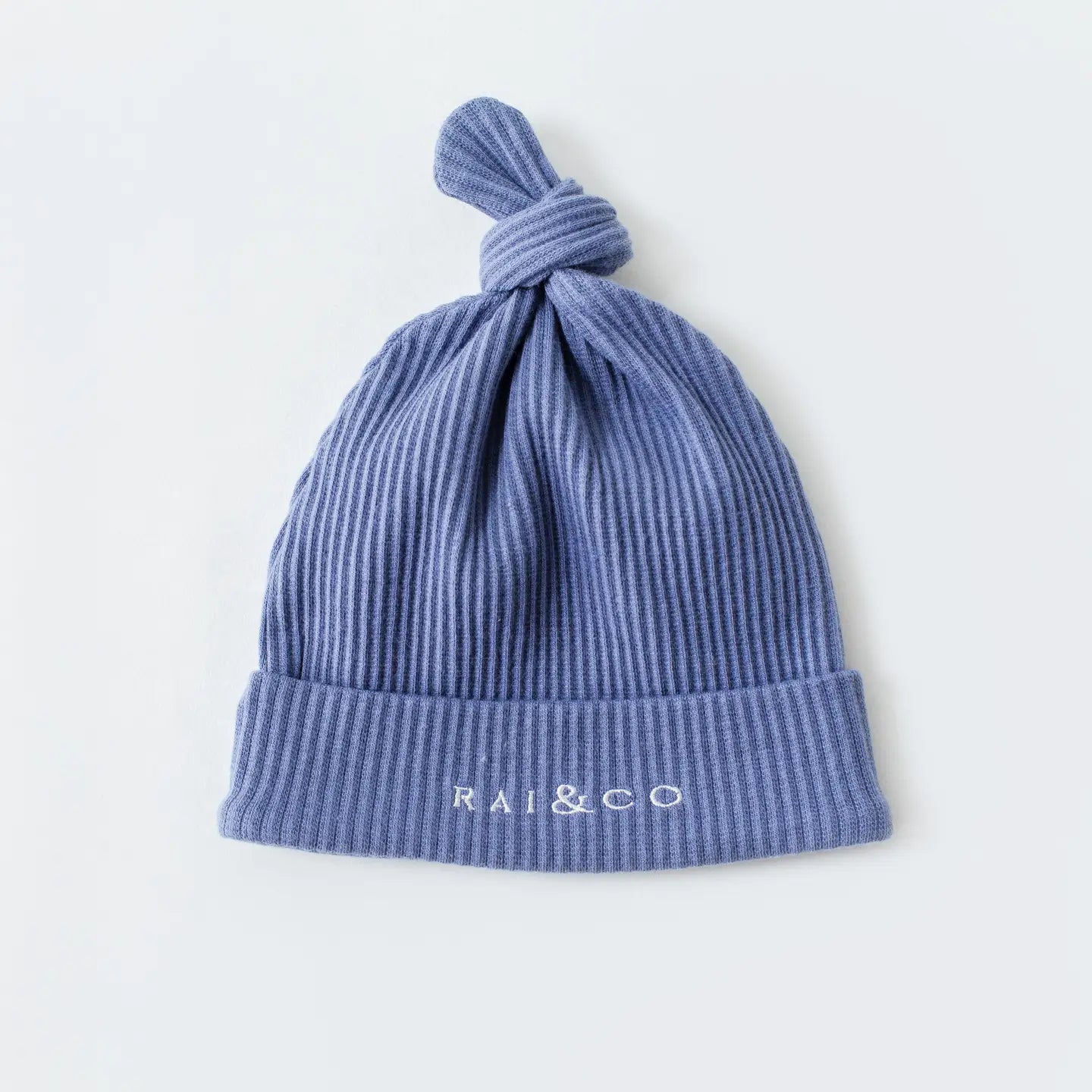Baby Beanie Ribbed Knotted - Royal Blue