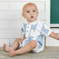 Max S/S Rugby Romper - Max Stripe
