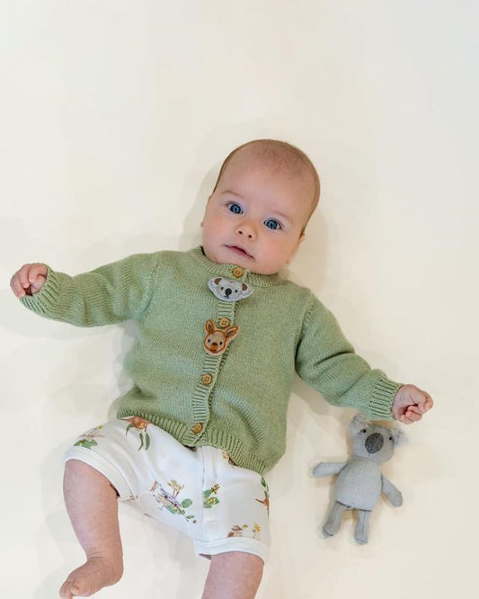 Australiana Cardigan - Leaf Green