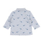 Isaac Embroidered Dino Polo - Chambray Blue