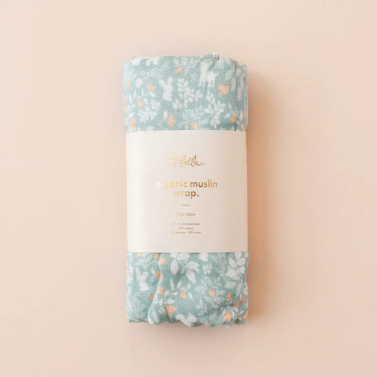 Forest Friends Sage Organic Muslin Wrap Swaddle