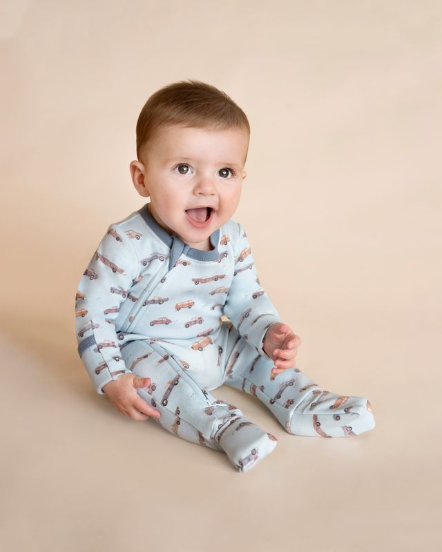 Alvin Print Car  L/S Zipsuit