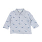 Isaac Embroidered Dino Polo - Chambray Blue
