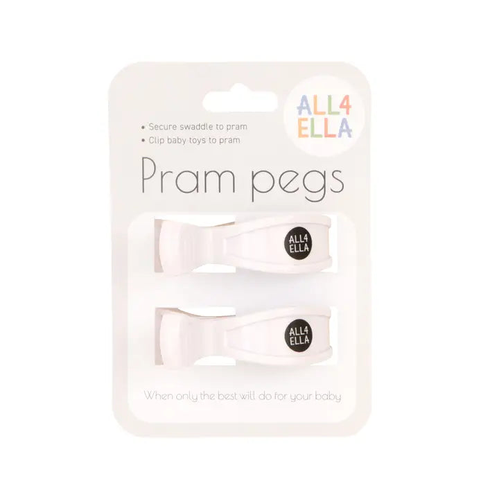 Pram Pegs 2 Pk - White