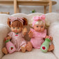 Petal Pink Dolls Bow Dress Headwrap and Bloomers - 3 Pce Set