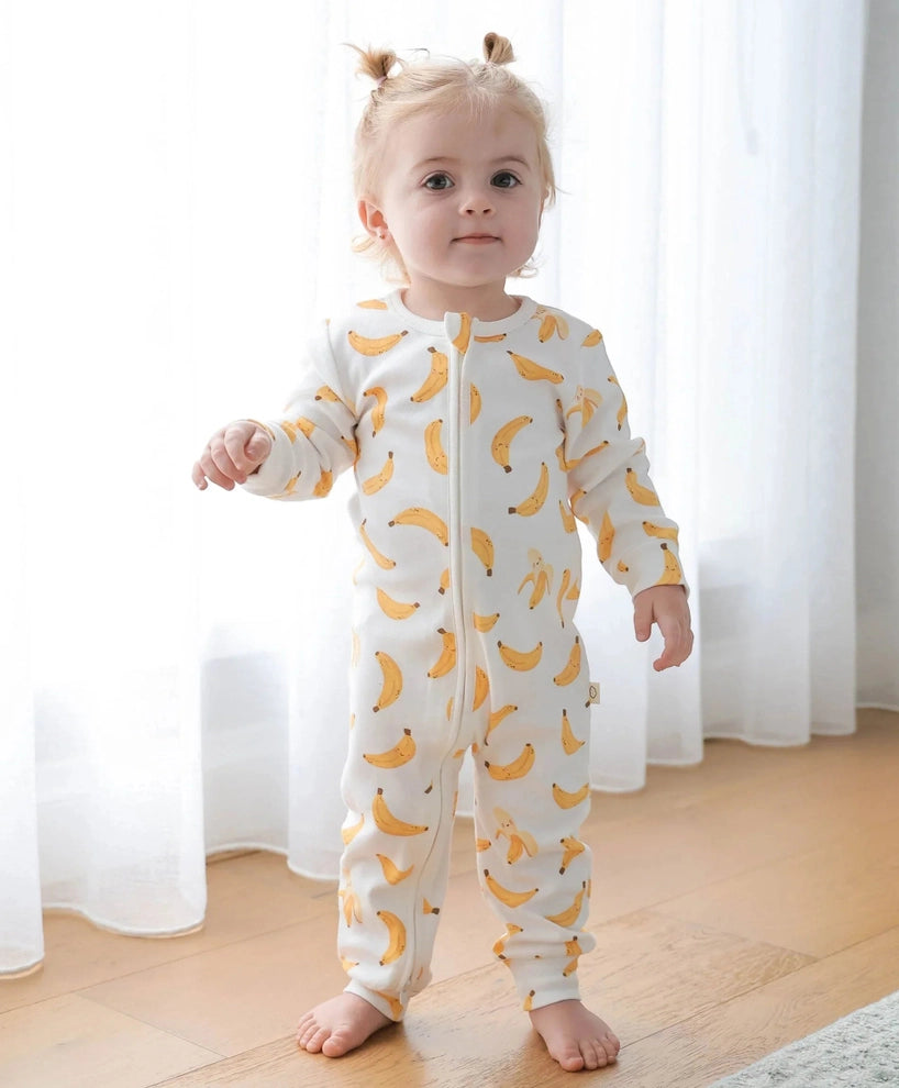Organic Cotton Growsuit - Bananas
