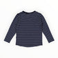 Striped Cotton Henley Top - Blue