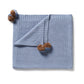 Organic Knitted Blanket - Blue Speckle