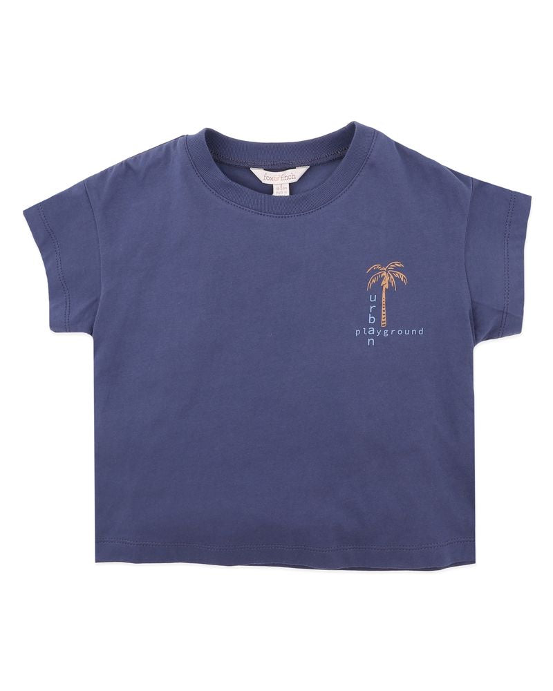 Casablanca Palm Tee - Moonlight Blue