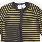 Striped Zip Cotton Romper - Charcoal