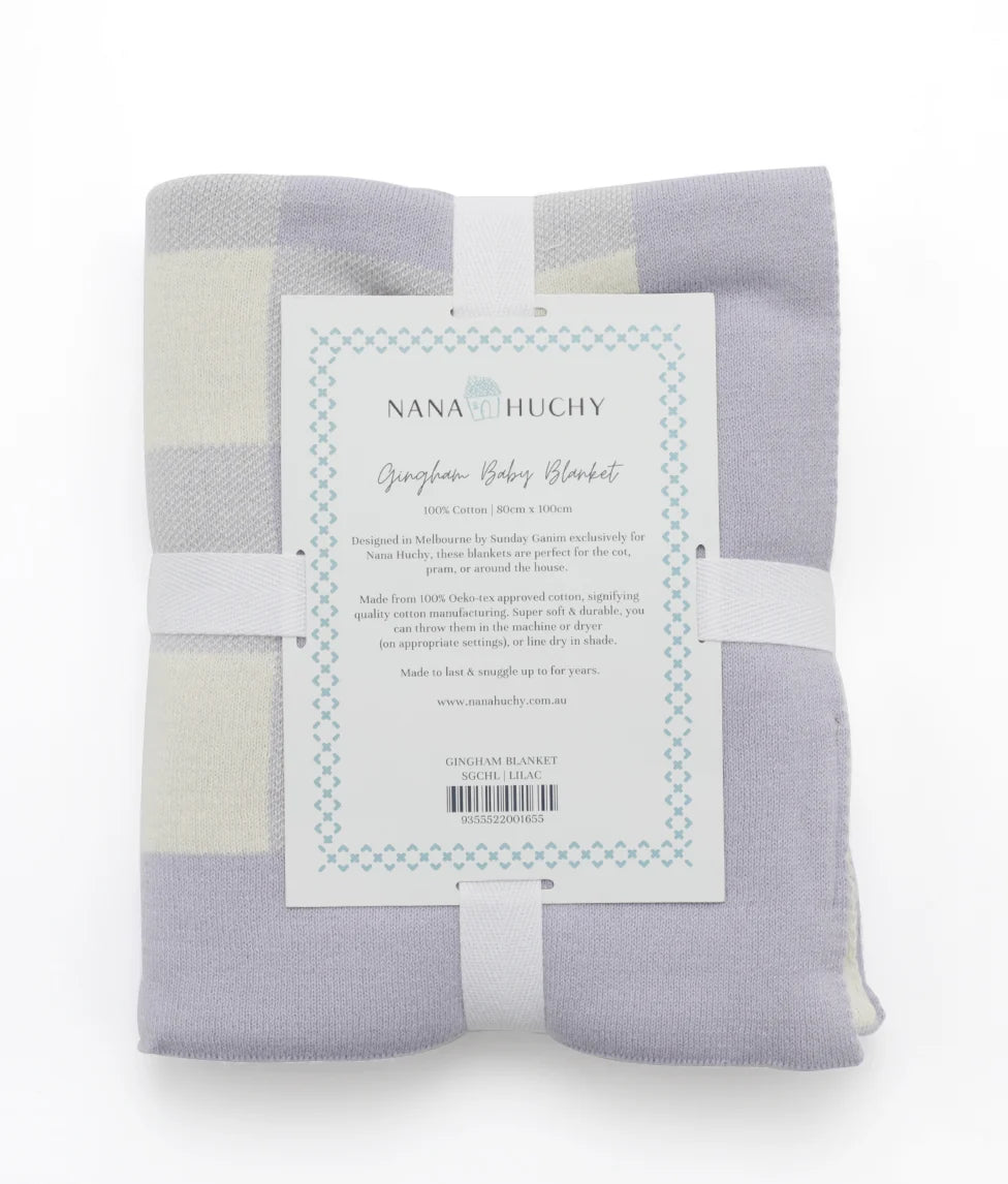 Gingham Baby Blanket - Blue