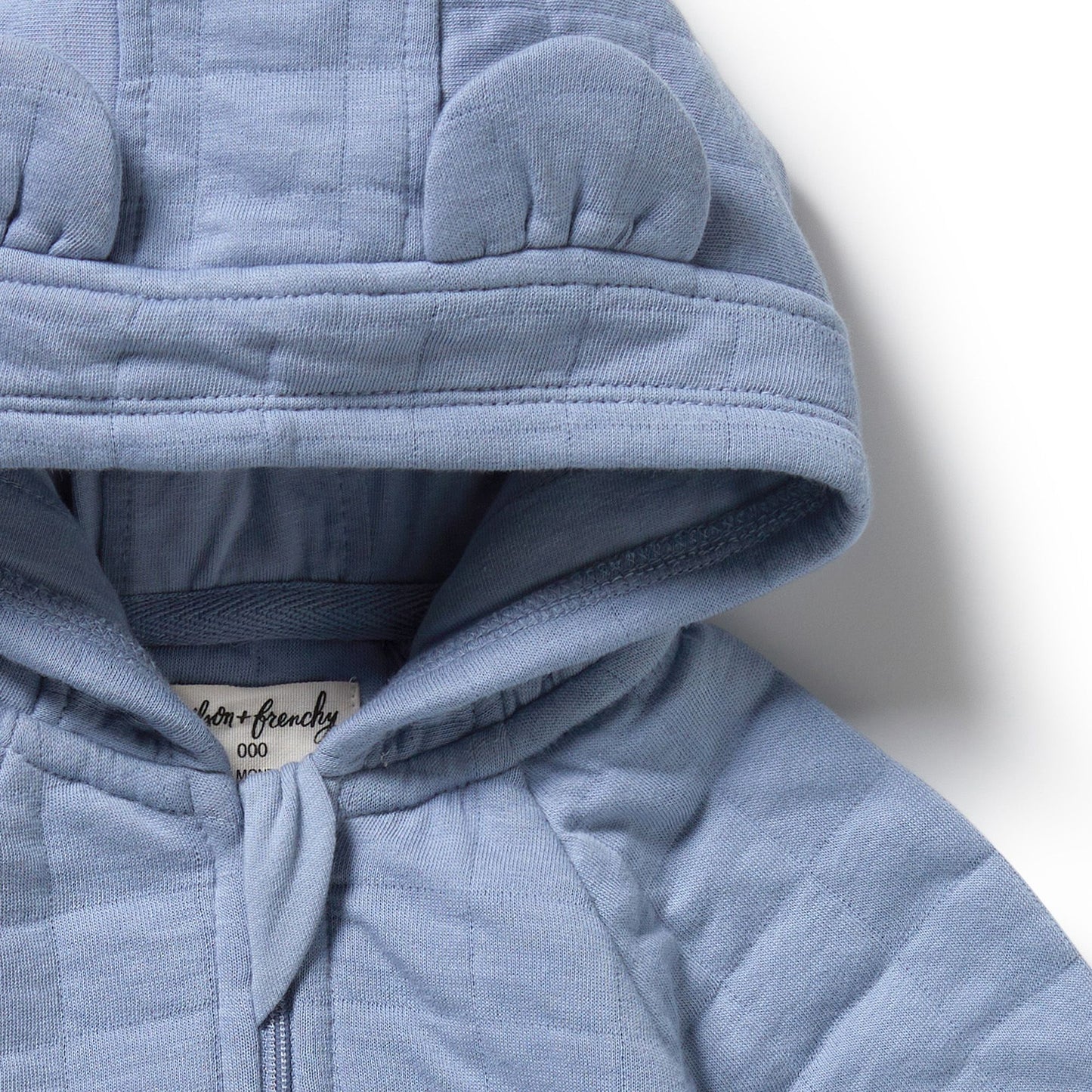 Organic Quilted Jacket - Sky Blue