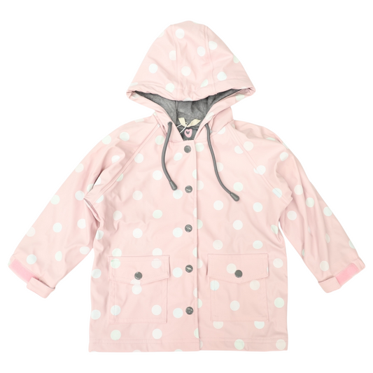 Polkadot Colour Change Raincoat - Pink