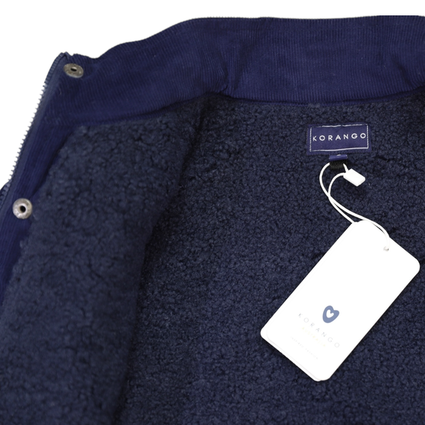 Sherpa Lined Cord Jacket - Navy