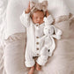Knitted Cotton Ribbed Romper - Milk