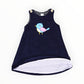 Little Wren Appliqued Cord Dress - Navy