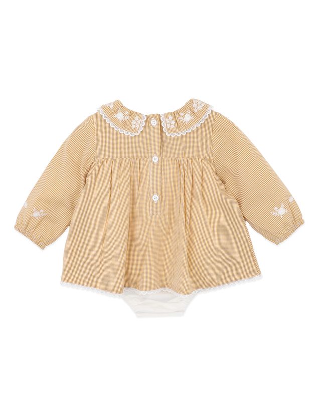 Winnie Gingham Overlay Dress - Mustard Check